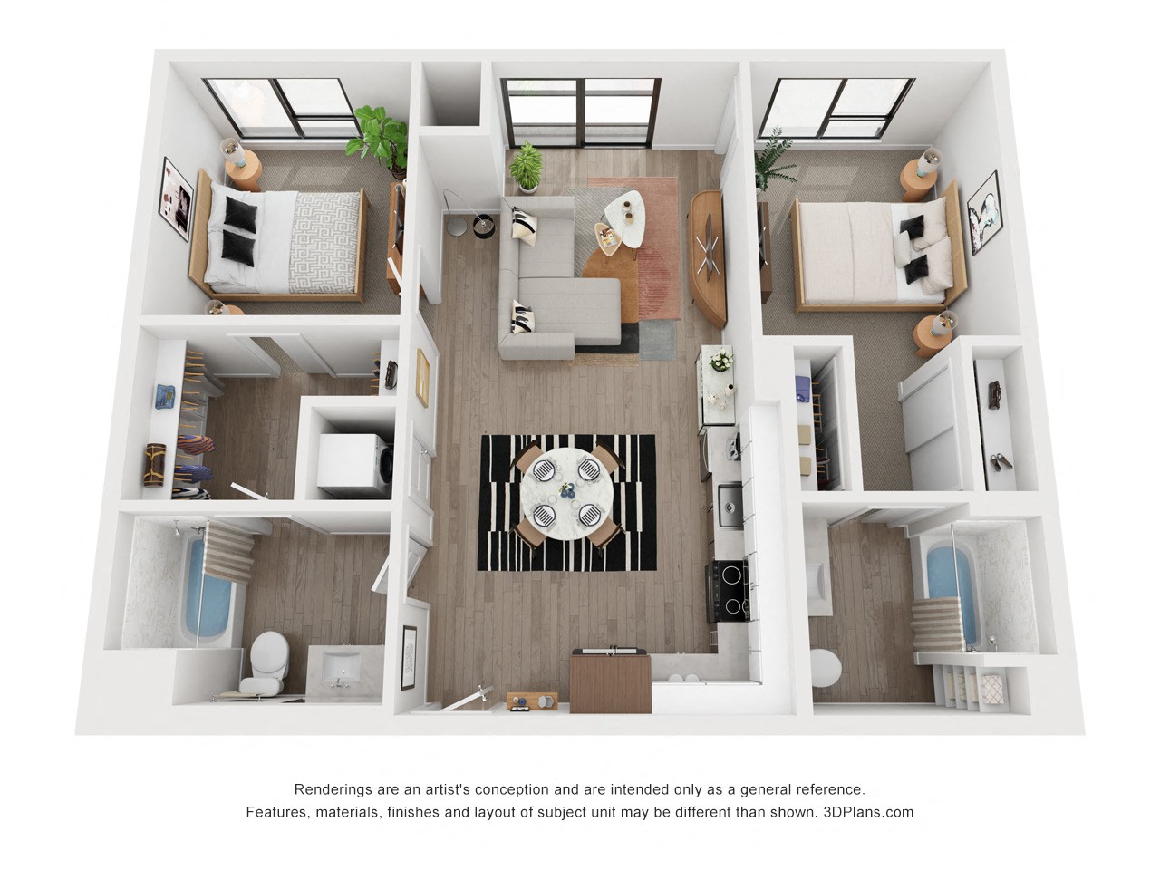 Three bedroom floor plan The Mansion_C8